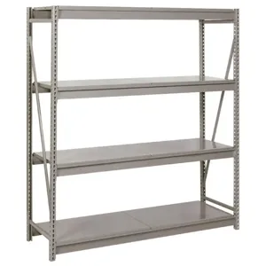 LYON DD67333SD Bulk Storage Rack, Solid Deck, 4 Level, Size 72 x 36 x 96 Inch, Steel, Gray | CE7ZXC