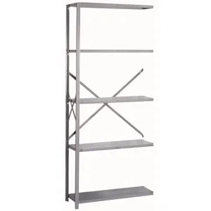 LYON DD8007H Add On Shelving, Open, 5 Shelf, Capacity 900 Lbs, 36 x 24 x 84 Inch, Steel, Gray | CE7ZZT