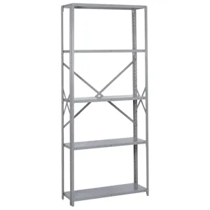 LYON DD8005SH Starter Shelving, Open, 5 Shelf, Capacity 900 Lbs, 36 x 12 x 84 Inch, Steel | CE8AAA