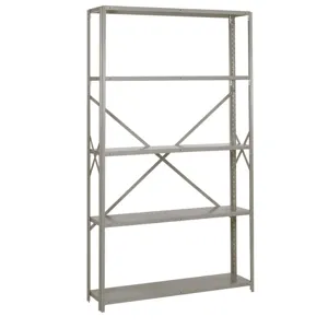 LYON DD8342SX Starter Shelving, Open, 5 Shelf, Capacity 750 Lbs, 48 x 24 x 84 Inch, Gray | CE8AAM