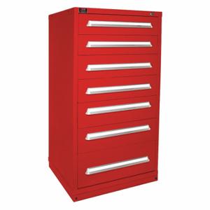 LYON HHM683030000GIL Modular Drawer Cabinet, 30 Inch Size x 28 1/4 Inch Size x 59 1/4 in, 7 Drawers, Red | CR9YME 55XL70