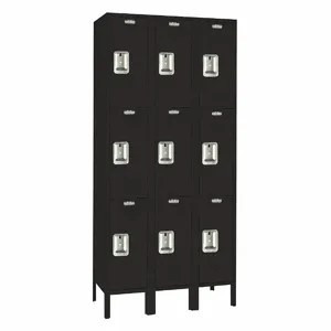 LYON KKC52523I Wardrobe Locker, 45 Inch x 15 Inch x 78 Inch, Louvered, 2 Tiers, 3 Units Wide | CR9ZGT 55XZ01