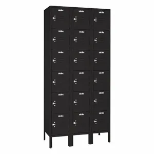 LYON KKC53623SU Wardrobe Locker, 36 Inch x 18 Inch x 78 Inch, 6 Tiers, 3 Units Wide, Louvered | CR9ZGE 55XZ33