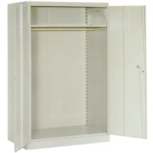 LYON PP1032 Wardrobe Cabinet, 1 Shelf, Unassembled, Size 48 x 24 x 78 Inch, Steel, Putty | CE8ADH