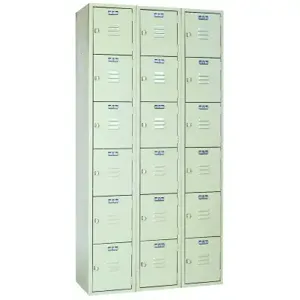 LYON PP52623 Wardrobe Locker, Six Tier, Unassembled, Size 12 x 18 x 12 Inch, Steel, Putty | CE8ACR