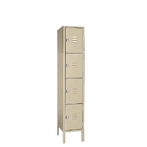 LYON PP5352 Wardrobe Locker, Four Tier, Unassembled, Size 12 x 12 x 12 Inch, Steel, Putty | CE8ACQ