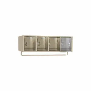 LYON PP5991CRPC Box Locker, 45 Inch x 18 Inch x 78 in, 1 Tiers, 4 Units Wide, Clearview, Padlock Hasp, Tan | CR9YAK 55XN59