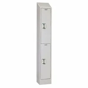 LYON UGRNS5222H Antimicrobial Wardrobe Locker, Double Tier, Size 12 x 18 x 72 Inch, Gray | CE8ACP