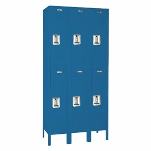 LYON X6C52123 Wardrobe Locker, 36 Inch x 15 Inch x 78 Inch, Louvered, 2 Tiers, 3 Units Wide | CR9ZJA 55XX99