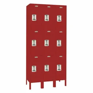 LYON YFC52523I Wardrobe Locker, 45 x 15 x 78 Inch Size, Louvered, 2 Tiers, 3 Units Wide | CR9ZGV 55XZ92