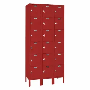 LYON YFC53323 Wardrobe Locker, 36 x 12 x 78 Inch Size, 6 Tiers, 3 Units Wide, Louvered | CR9ZEH 55YA17