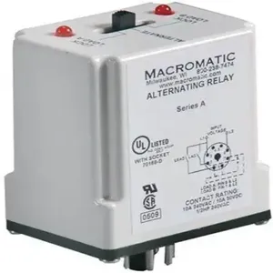 MACROMATIC ARP012A2R Alternating Relay DPDT, 12V AC/DC, 10A | CD6XLG