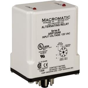 MACROMATIC ARP012A3 Alternating Relay DPDT Cross-Wired, 12V AC/DC, 10A | CD6XLH