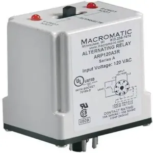 MACROMATIC ARP012A3R Alternating Relay DPDT Cross-Wired, 12V AC/DC, 10A | CD6XLJ