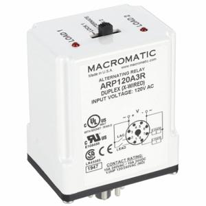 MACROMATIC ARP120A3R Alternating Relay DPDT, 120VAC, 10A, 8 Pin | AE9VBX 6MPN9