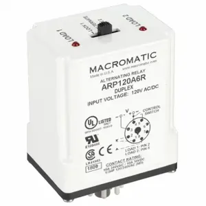 MACROMATIC ARP120A6R Alternating Relay SPDT, 120VAC, 10A, 8 Pin | AE9VBZ 6MPP1