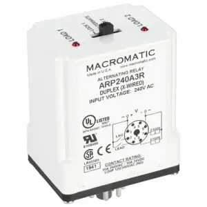 MACROMATIC ARP240A3R Alternating Relay DPDT, 240VAC, 10A, 8 Pin | AE9VBY 6MPP0