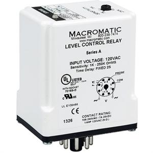 MACROMATIC LCP1E100 Level Control Relay, 2VA, Indicator Style LED, -40 to 85 Deg C | CD6ZXH