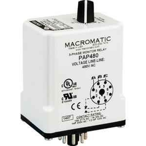 MACROMATIC PAP240-11X Dreiphasen-Leitungsmonitor, 10 A SPDT, 240 V AC | CL2MFU