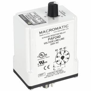 MACROMATIC PAP240 3-Phase Line Monitor SPDT, 8 Pin, 240VAC | AE7BKF 5WMJ5