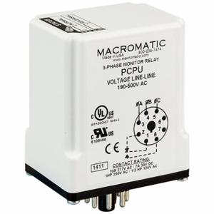 MACROMATIC PCPU Voltage Sensing Relay, 190-500VAC, 10A | CD6XMW