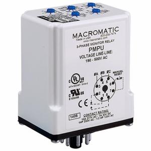 MACROMATIC PMPU 3-Phase Line Monitor SPDT, 8 Pin, 208-480VAC | AE7BKD 5WMJ3