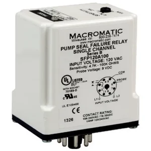 MACROMATIC SFP024A100 Pump Seal Failure Relay, 3VA, Indicator Style LED, -40 to 85 Deg C | CD6FQV