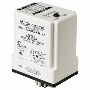 MACROMATIC TCP2G250-G Dichtungs-/Temperaturrelais, Sockelmontage, 7 A Nennstrom, 120 V AC, Einzelkanalkanäle | CR9ZLB 803F23