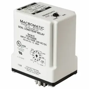 MACROMATIC TCP7G250-G Seal/Temp Relay, Socket Mounted, 7 A Current Rating, 24V AC/Dc, Single Channel Channels | CR9ZLC 803F24