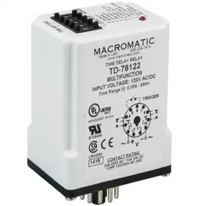 MACROMATIC TD-78121 Time Delay Relay, 240VAC, 10A | CD4YLF