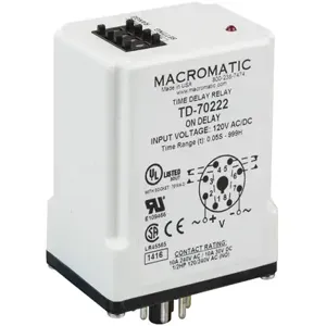 MACROMATIC TD-78161 Time Delay Relay, 240VAC, 10A | CD4YLL