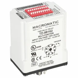 MACROMATIC TD-88162 Timer Relay, 1-1023 Hr, 8 Pin, 10A, SPDT 120V AC/DC | AE9VCB 6MPP3