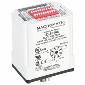 MACROMATIC TD-88168 Timer Relay, 1-1023 Hr, 8 Pin, 10A, SPDT 24V AC/DC | AE9VCC 6MPP4