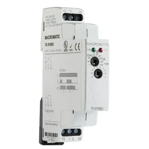 MACROMATIC TE-6166U Time Delay Relay, OFF Delay Switch Trigger, 10A SPDT, 12 to 240V AC/DC | CL2MFY