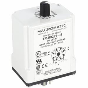 MACROMATIC TR-50221-08 Time Relay, On Delay, 0.6 Sec, 240VAC | AG3UED 33VA96