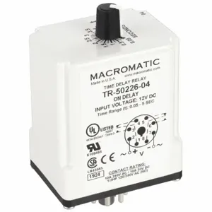 MACROMATIC TR-50226-08 Time Relay, On Delay, 0.6 Sec, 12 VDC | AG3UEK 33VC03