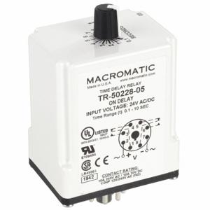 MACROMATIC TR-50228-05 Timer Relay, 10 Sec, 8 Pin, 10A, 24V AC/DC | AF7YTC 23NU86