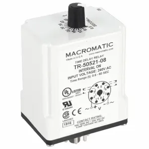 MACROMATIC TR-50521-08 Time Relay, Interval On, 0.6 Sec, 240VAC | AG3UEQ 33VC08