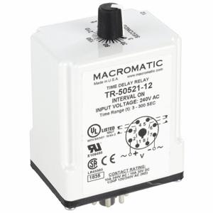 MACROMATIC TR-50521-12 Time Relay, Interval On, 3 Sec, 240VAC | AG3UET 33VC10