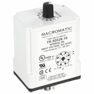 MACROMATIC TR-50528-10 Timer Relay, 180 Sec, 8 Pin, 10A, 24V AC/DC | AF7YTL 23NU98