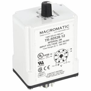 MACROMATIC TR-50528-12 Timer Relay, 5 Min., 8 Pin, 10A, 24V AC/DC | AF7YTM 23NU99