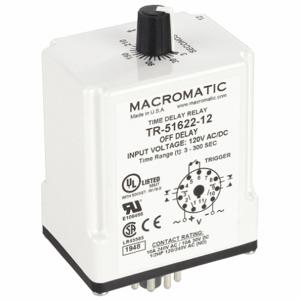 MACROMATIC TR-51622-12 Timer Relay, 5 Min., 11 Pin, 10A, 120V AC/DC | AB7KKC 23NV06