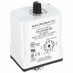 MACROMATIC TR-51628-08 Timer Relay, 60 Sec, 11 Pin, 10A, 24V AC/DC | AF7YTT 23NV09