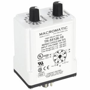 MACROMATIC TR-55126-10 Time Relay, Repeat Cycle, 1.8 Sec, 12 VDC | AG3UFR 33VC32