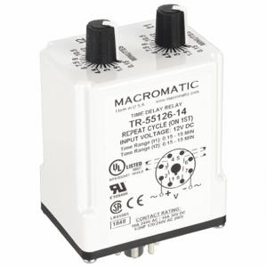 MACROMATIC TR-55126-14 Time Relay Repeat Cycle 9 Sec. 12vdc | AG3UFU 33VC34