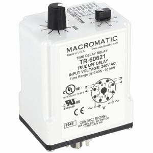 MACROMATIC TR-60621 Timer Relay, 30 Min., 8 Pin, 10A, 240V | AF8ATA 24EP47