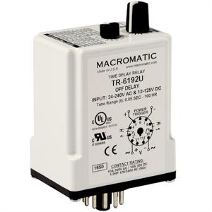 MACROMATIC TR-6192U Time Delay Relay, 24-240VAC, 10A | CD6EJT