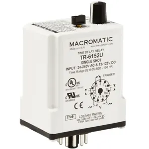 MACROMATIC TR-6152U Time Delay Relay, 240VAC, Single Shot, 11 Pin, DPDT | CD3ZHR