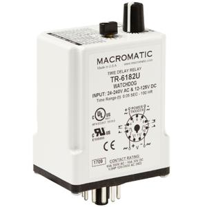 MACROMATIC TR-6182U Time Delay Relay, 24-240VAC, 10A | CD6EJR