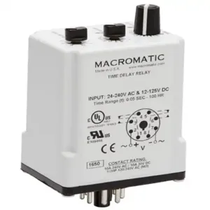 MACROMATIC TR-6812U Time Delay Relay, 240VAC, Multi Function, 11 Pin, DPDT | CD3ZHX